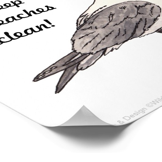 Help onze stranden schoon te houden! poster (Hoek)