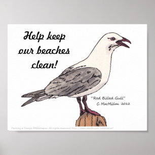 Help onze stranden schoon te houden! poster