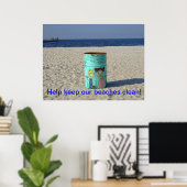 Help onze stranden schoon te houden! poster (Thuiskantoor)