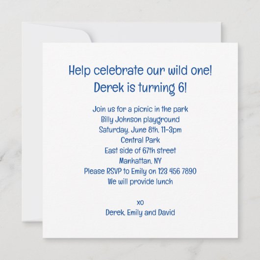 Help onze wilde te vieren, wolf verjaardag kaart (Achterkant)