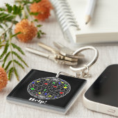 Help, opwarming van de aarde, op maat gesneden sleutelhanger (Voorkant Rechts)