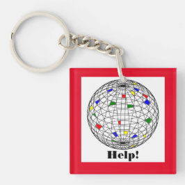 Help, opwarming van de aarde, op maat gesneden sleutelhanger