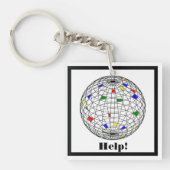 Help, opwarming van de aarde, op maat gesneden sleutelhanger (voorkant)