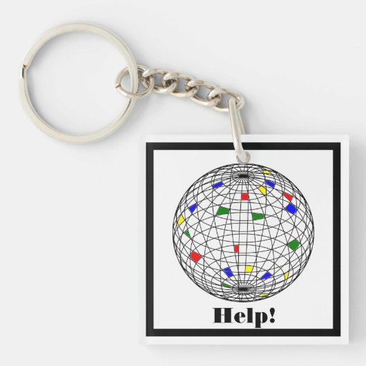 Help, opwarming van de aarde, op maat gesneden sleutelhanger (voorkant)