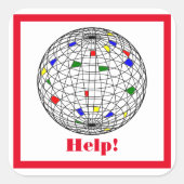 Help, opwarming van de aarde, op maat gesneden vierkante sticker (Voorkant)
