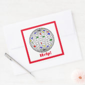 Help, opwarming van de aarde, op maat gesneden vierkante sticker (Envelop)