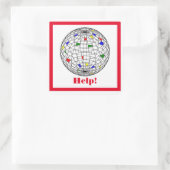 Help, opwarming van de aarde, op maat gesneden vierkante sticker (Tas)