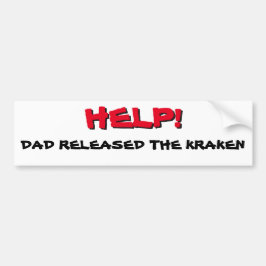 Help! Papa heeft de Kraken Red op Black uitgebrach Bumpersticker