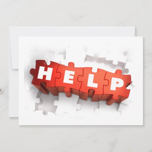 Help Puzzel Stukken Uitnodigingen (Voorkant)