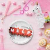 Help puzzelstukpapieren Borden Papieren Bordje (Feest)