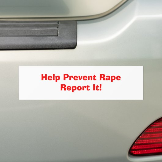 Help RapeReport te voorkomen! Bumpersticker (Op auto)