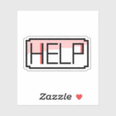 Help! Retro RPG Chat Box Pixel Design Sticker (Vel)