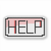 Help! Retro RPG Chat Box Pixel Design Sticker (Voorkant)