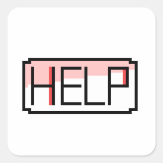Help! Retro RPG Chat Box Pixel Design Vierkante Sticker