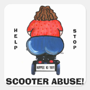 "Help scooter-misbruik stoppen!" Vierkante Sticker