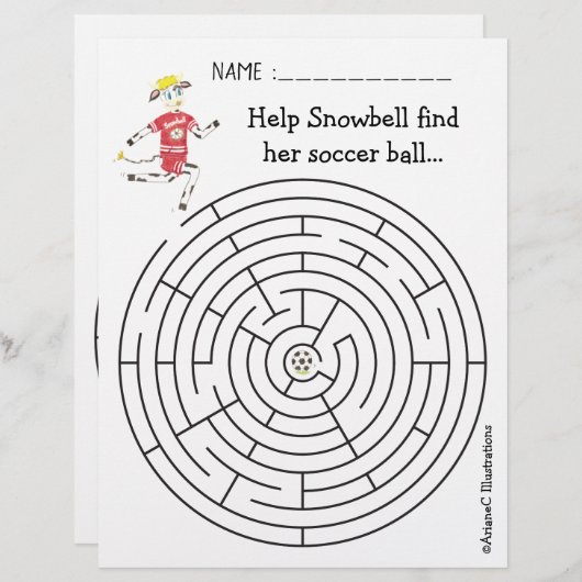 Help Snowbell de koe om haar voetbal te vinden (Voorkant / Achterkant)