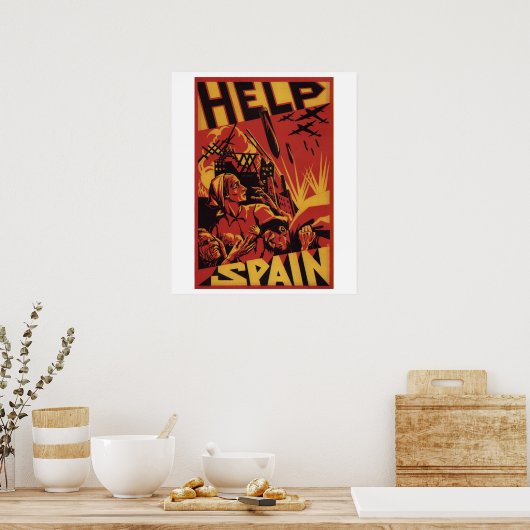 Help Spanje (1937)_Poster Propaganda Poster (Keuken)