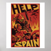 Help Spanje (1937)_Poster Propaganda Poster (Voorkant)