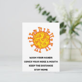Help Stop Corona Virus Covid19 Safety Briefkaart (Staand voorkant)