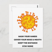 Help Stop Corona Virus Covid19 Safety Briefkaart (Voorkant / Achterkant)