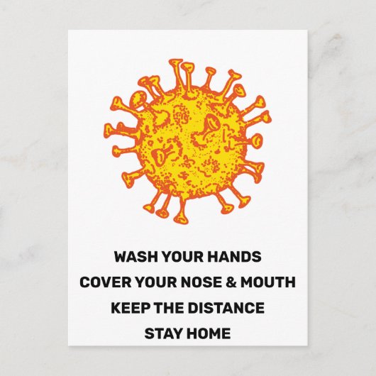 Help Stop Corona Virus Covid19 Safety Briefkaart (Voorkant)