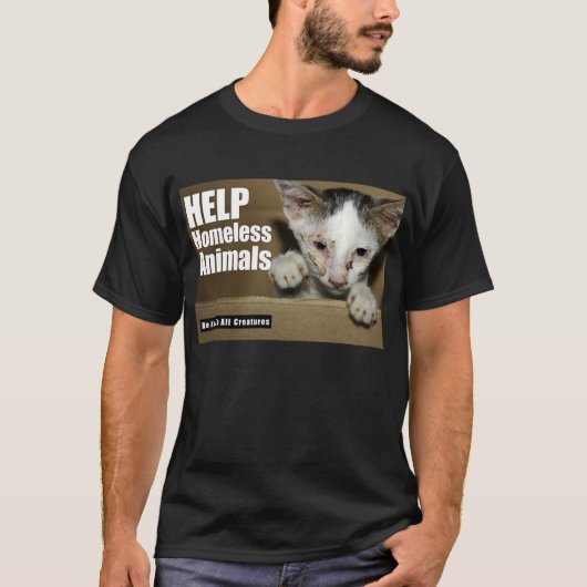 Help thuisloos dier ( voorzijde ) T-shirt (Voorkant)