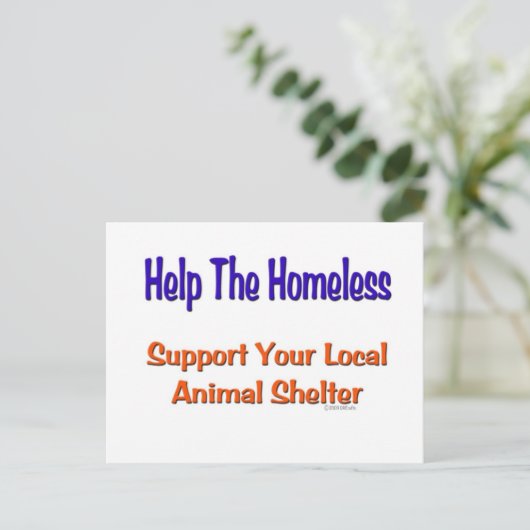 Help thuislozen briefkaart (Staand voorkant)