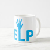 Help Typografie Koffie Mok (Voorkant rechts)
