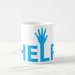Help Typografie Koffie Mok