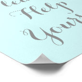 Help uzelf om roze Waterverf blauw te ondertekenen Poster (Hoek)