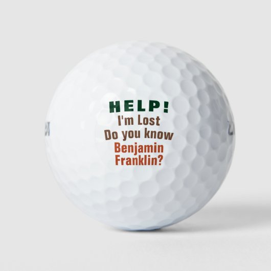 Help-verlies | Funny personalised Customable Name Golfballen (Voorkant)