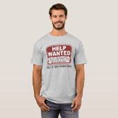 Help Wanted Evil Villain Zoekt Grappige Minions T-shirt (Voorkant volledig)