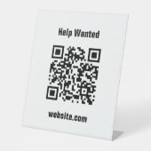 Help Wanted QR Code Website White Template Reclamebord Met Voetstuk (Voorkant)