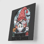 Help With Electric Shock – Funny Christmas Vierkante Klok (Hoek)