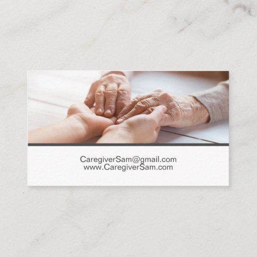 Help-zorgverlener voor toonder visitekaartje (Achterkant)