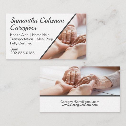 Help-zorgverlener voor toonder visitekaartje (Voorkant / Achterkant)