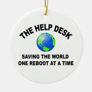 Helpdesk redt de wereld één reboot tegelijk keramisch ornament