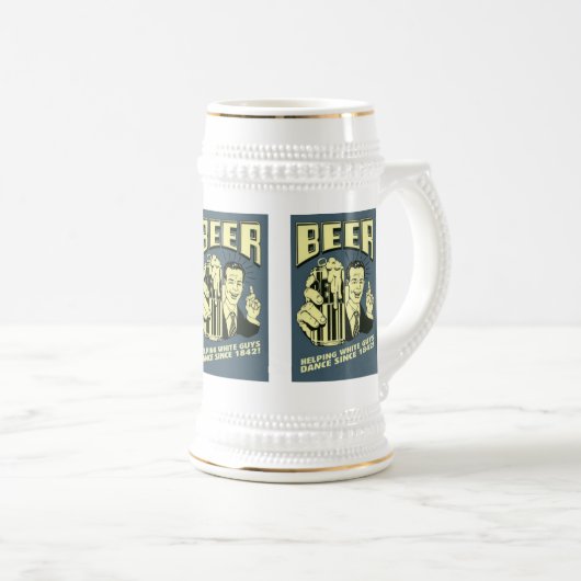 Helpen blanke mannen dansen sinds 1842 bierpul (Voorkant rechts)