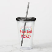 Helpen van Kinder Dream Bigger Teacher Acryl Drinkbeker (Achterkant)