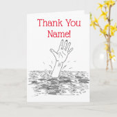 Helpende hand Dank u Kaart (Gele Bloem)