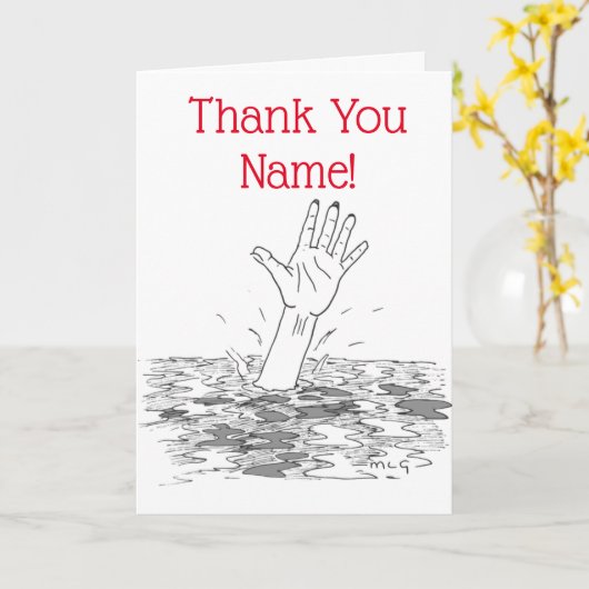 Helpende hand Dank u Kaart (Gele Bloem)