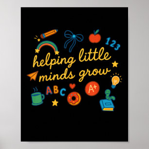 Helpende Kleine Geesten Groeien Kleuterschool Voor Poster