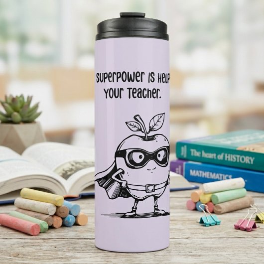 Helpende Leraar Superkracht Klasassistent Thermosbeker