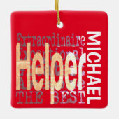 Helper Extraordinaire CUSTOM Keramisch Ornament (Voorkant)