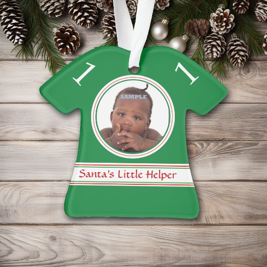 Helper Green Photo Template Kinderen voor kerstman Ornament