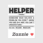 Helper Noun Definitie Grappige Specialist Werkneme Sticker (Vel)