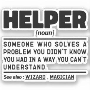 Helper Noun Definitie Grappige Specialist Werkneme Sticker