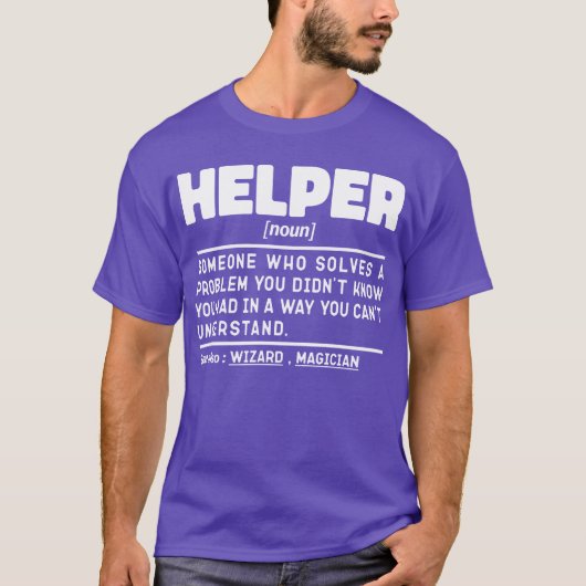 Helper Noun Definitie Grappige Specialist Werkneme T-shirt (Voorkant)