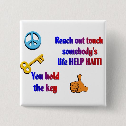 Helping HAITI_ Vierkante Button 5,1 Cm (Voorkant)