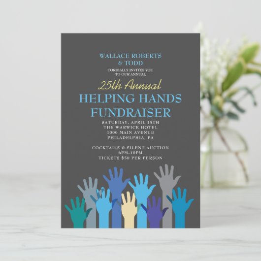 HELPING HANDS FUNDRAISER Veiling Corporate GALA Kaart (Staand voorkant)